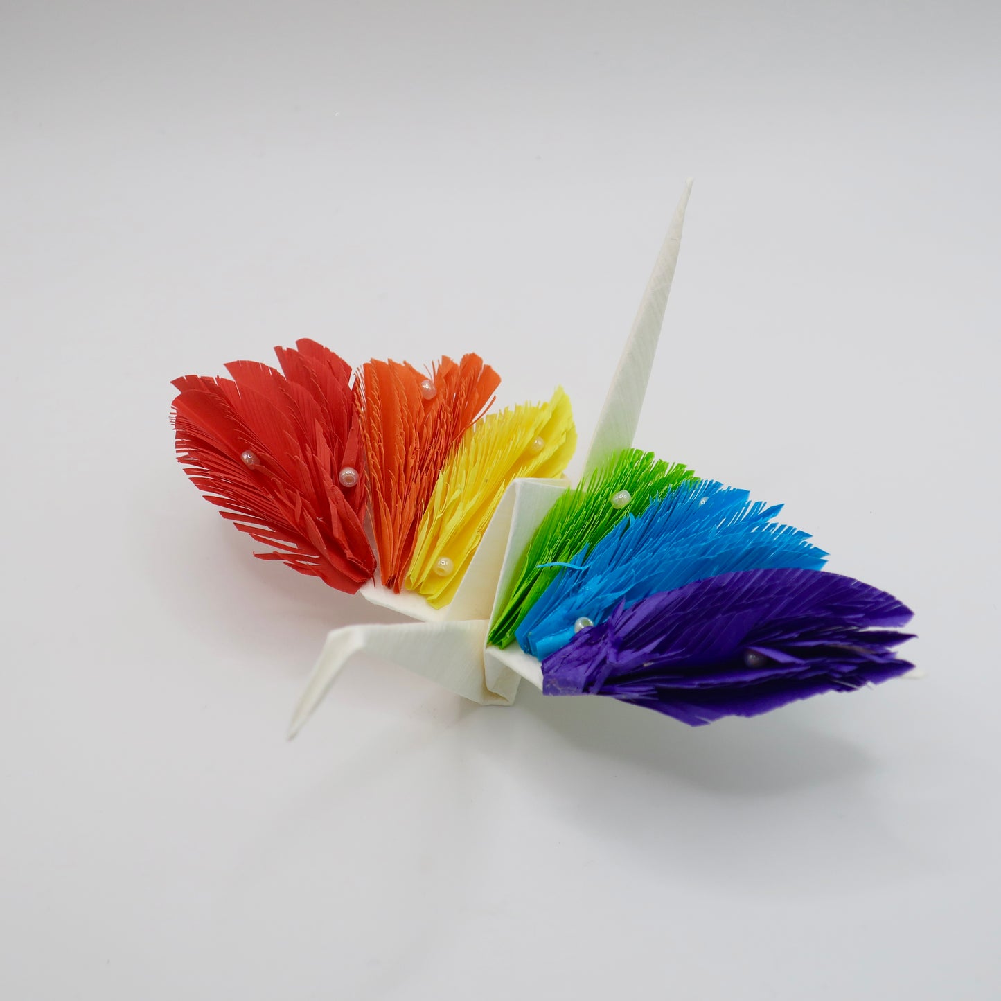 Grue à Plumes Origami - Arc-en-ciel