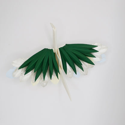 Grulla emplumada de origami - Oro oculto