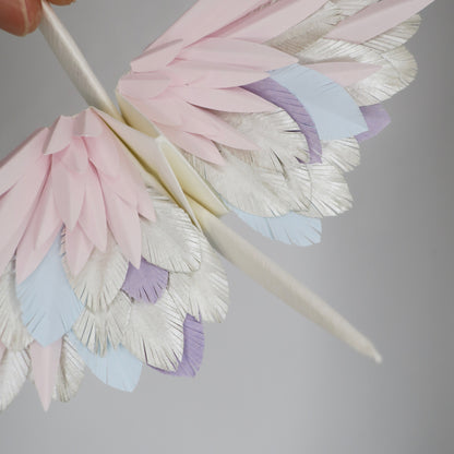 Paper Feathered Crane - Baby pink