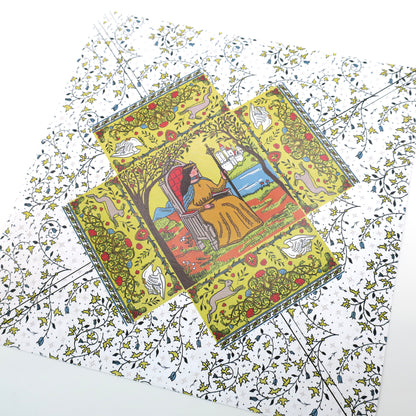 Medieval Origami Box DIY Paper Set 15x15cm
