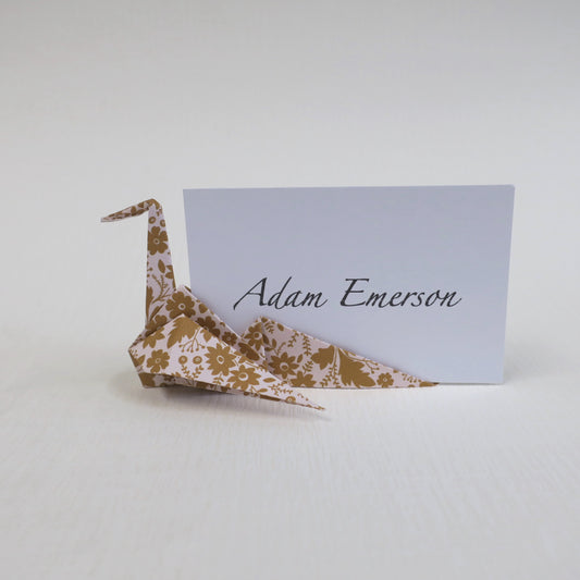 Tarjeta de lugar de grúa de origami de papel Yuzen Washi a medida, titular de la tarjeta de nombre