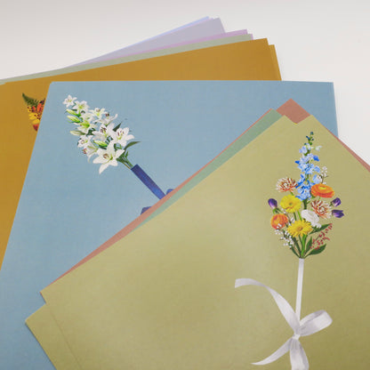 Kit de bricolage grue à fleurs en origami, 15x15 cm