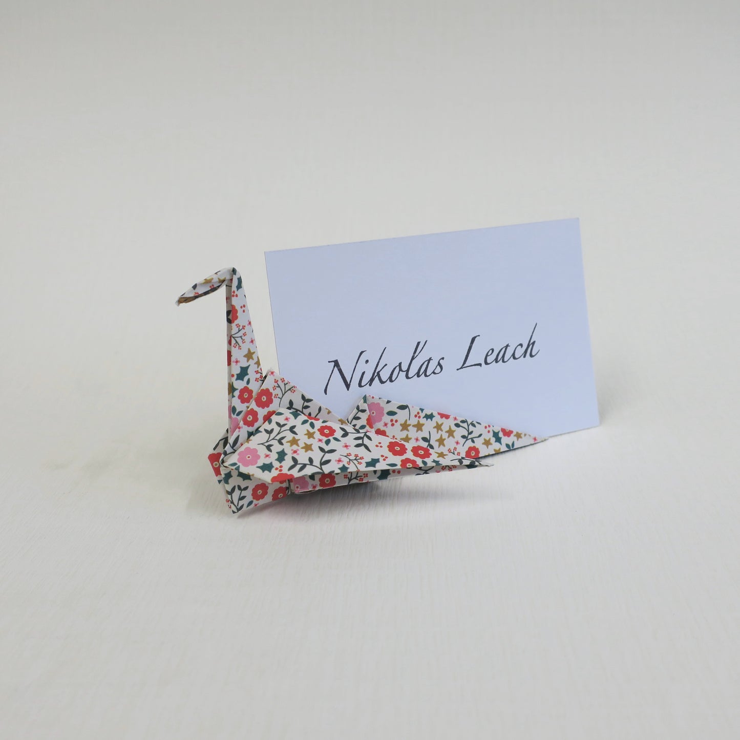 Tarjeta de lugar de grúa de origami de papel Yuzen Washi a medida, titular de la tarjeta de nombre