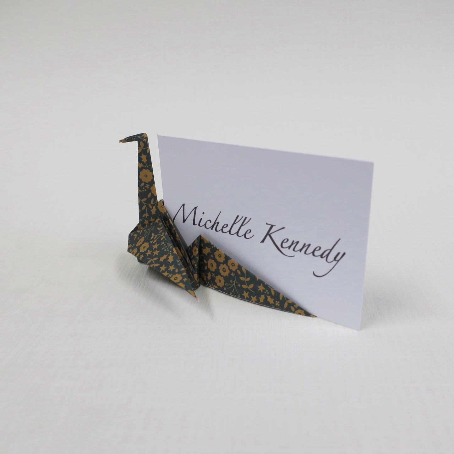 Tarjeta de lugar de grúa de origami de papel Yuzen Washi a medida, titular de la tarjeta de nombre