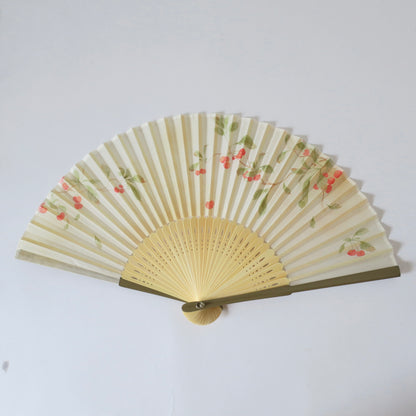 New Folding Fan - Red berries