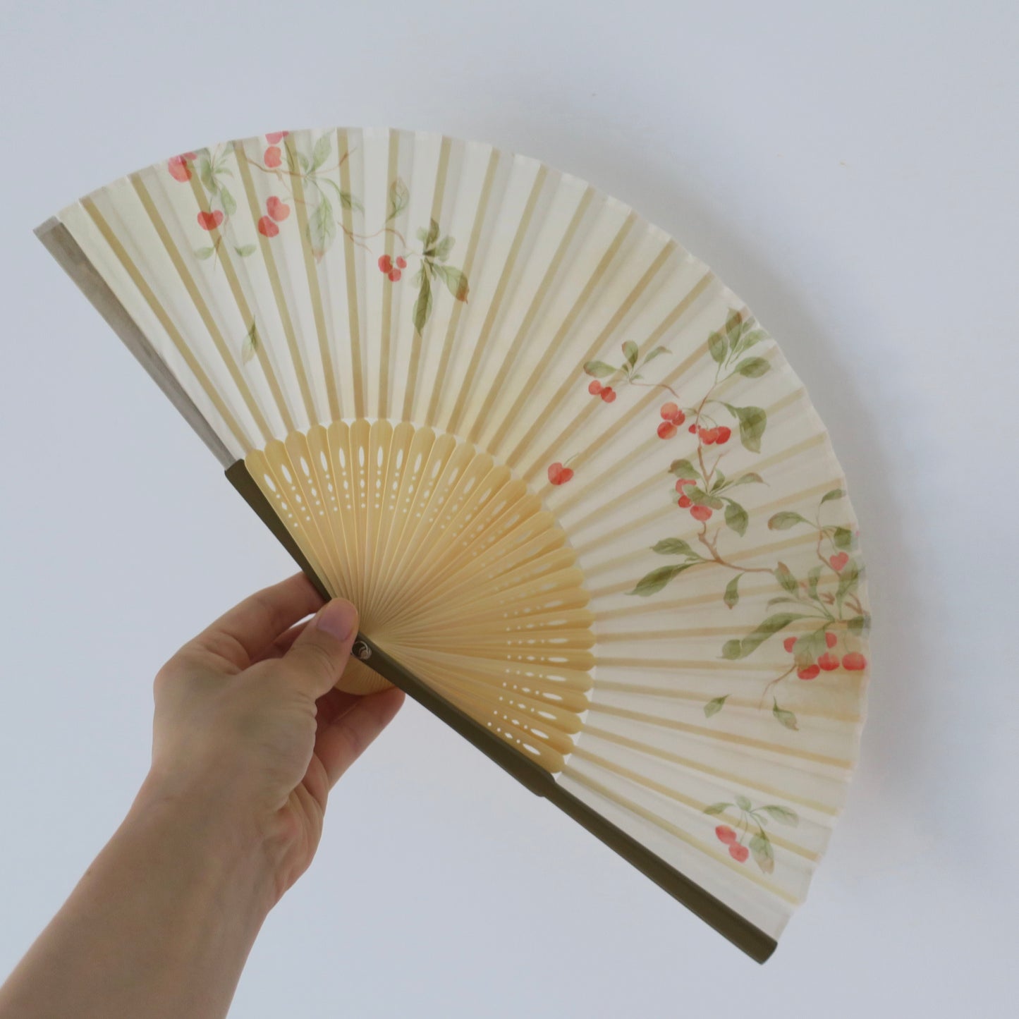 New Folding Fan - Red berries