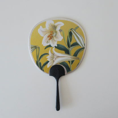 Small Uchiwa Fan Greeting Card -Lily