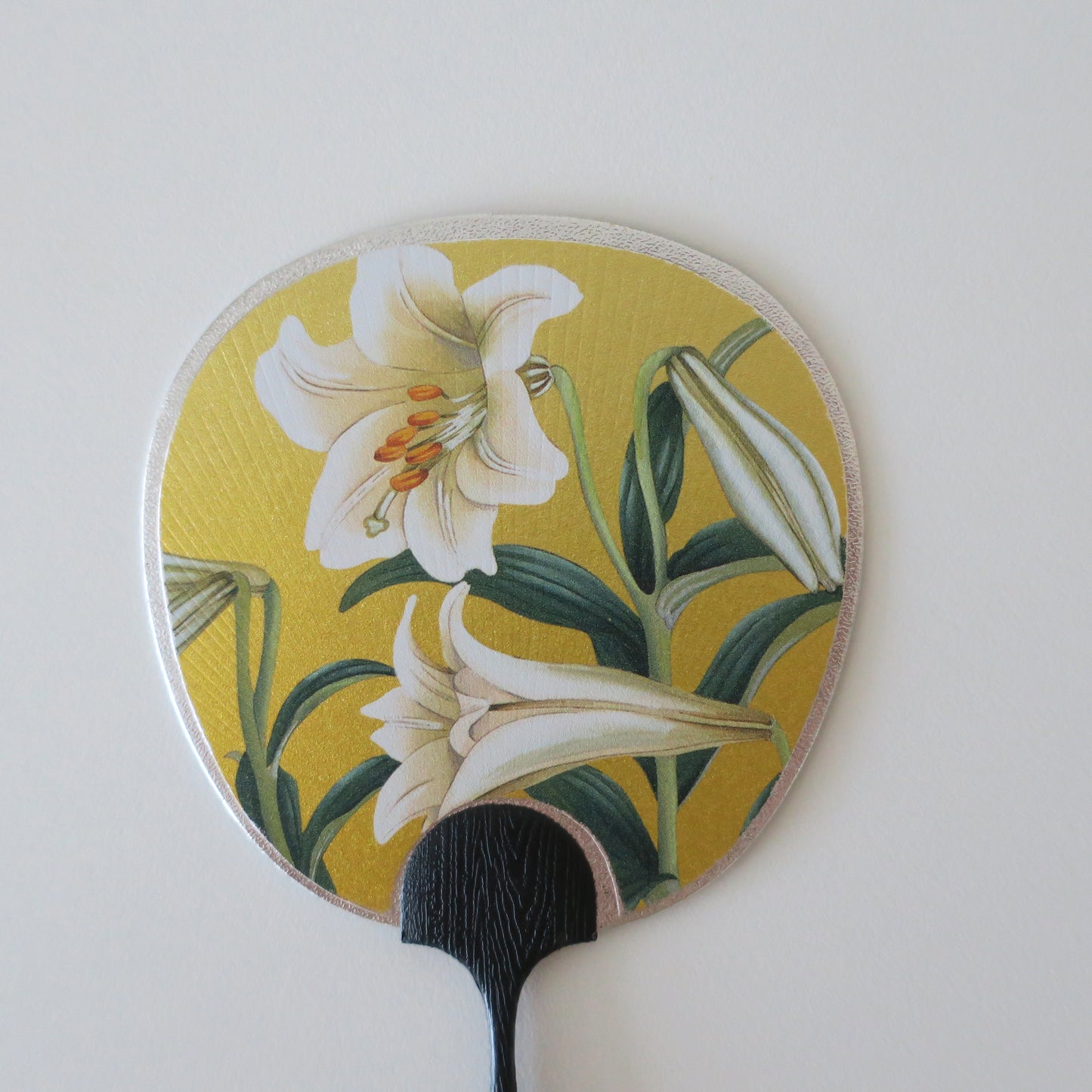 Small Uchiwa Fan Greeting Card -Lily