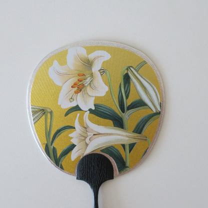 Small Uchiwa Fan Greeting Card -Lily