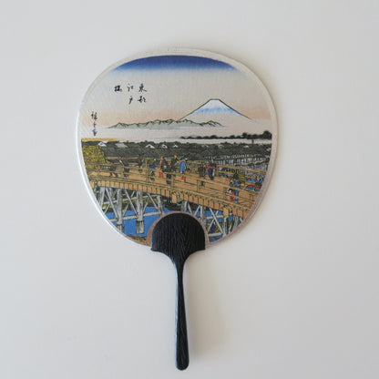 Small Uchiwa Fan Greeting Card -Mount Fuji