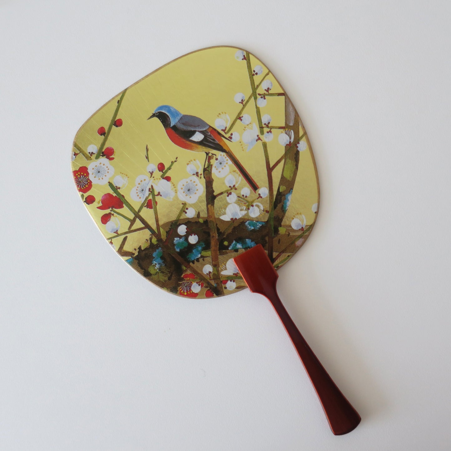 Carte de vœux pour fan d'Uchiwa - Branches de Sakura en fleurs 