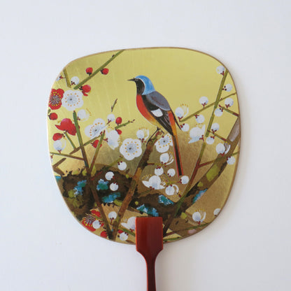 Carte de vœux pour fan d'Uchiwa - Branches de Sakura en fleurs 