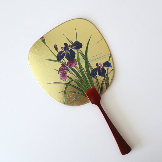 Uchiwa Fan Greeting Card -Iris garden
