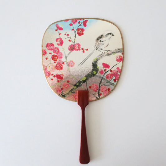 Tarjeta de felicitación de abanico Uchiwa - Ciruelo en flor 
