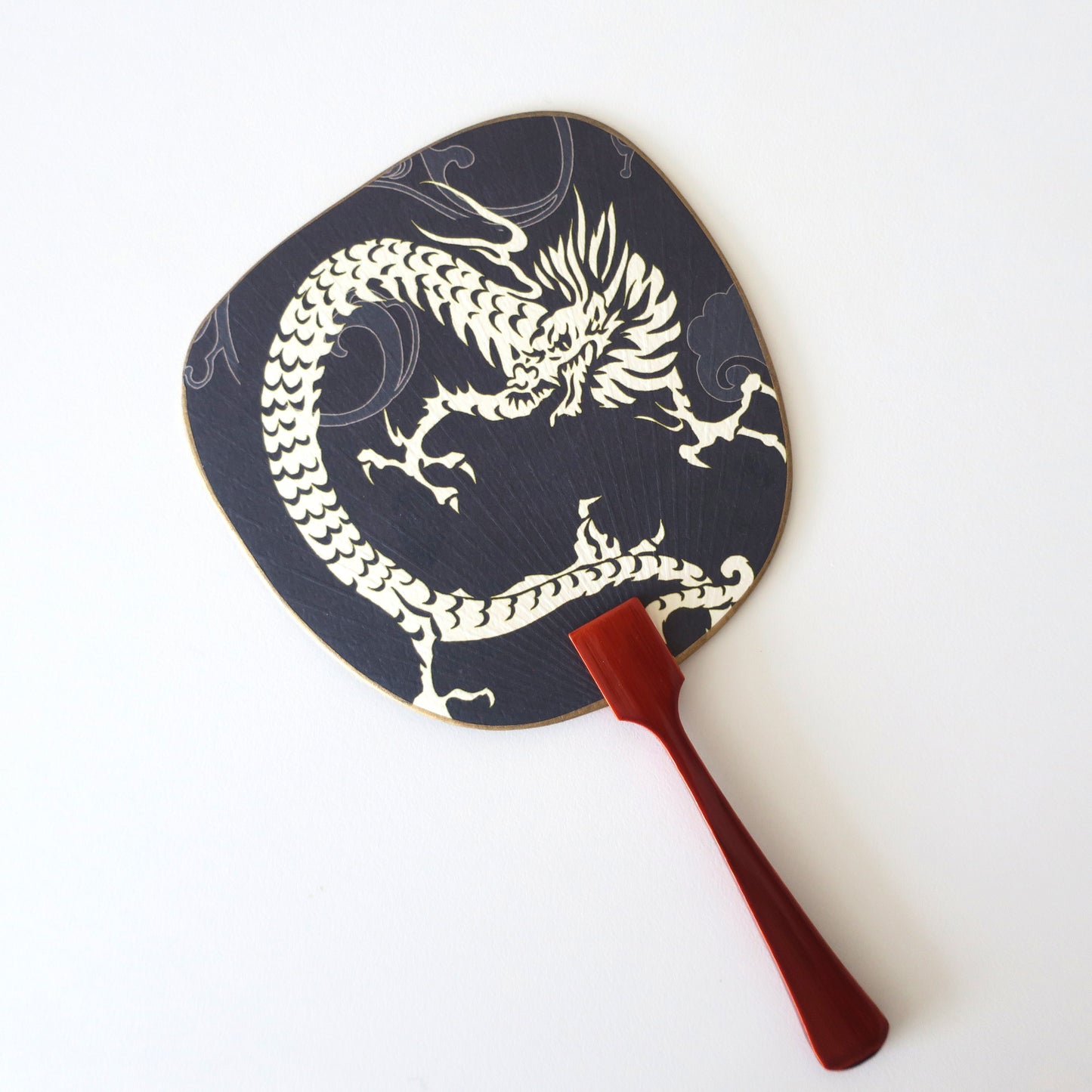Uchiwa Fan Greeting Card - Dragon