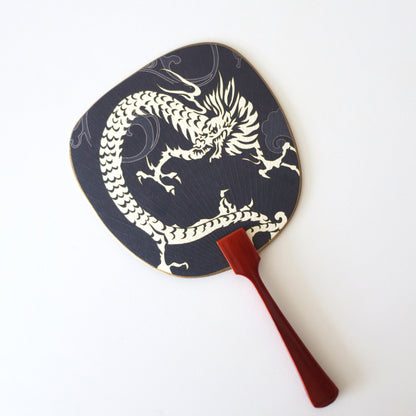 Uchiwa Fan Greeting Card - Dragon