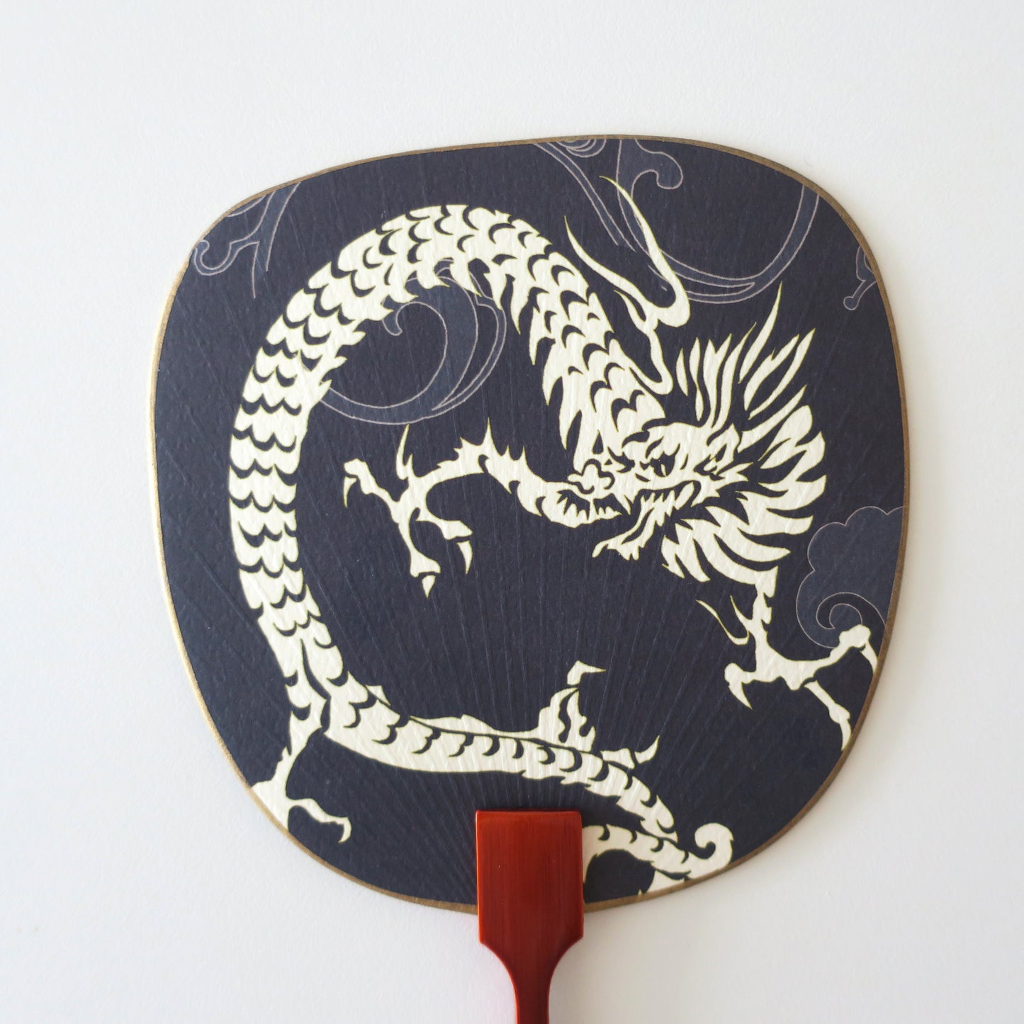 Uchiwa Fan Greeting Card - Dragon