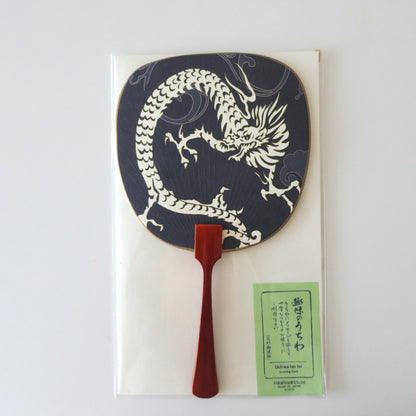 Uchiwa Fan Greeting Card - Dragon
