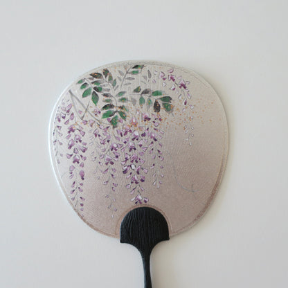 Small Uchiwa Fan Greeting Card -Westeria
