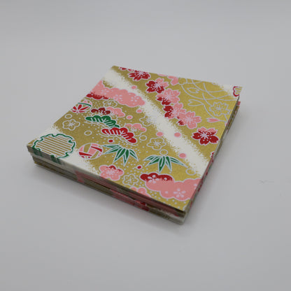 Pack of 100 Sheets 7x7cm Yuzen Washi Origami Paper HZ-393 - Paradise