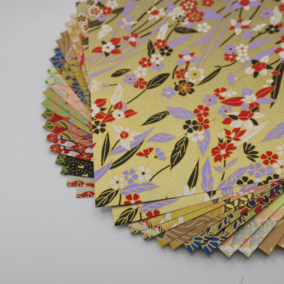 20 Sheets Kimono Patterned Theme  Yuzen Washi Origami Paper 14x14cm
