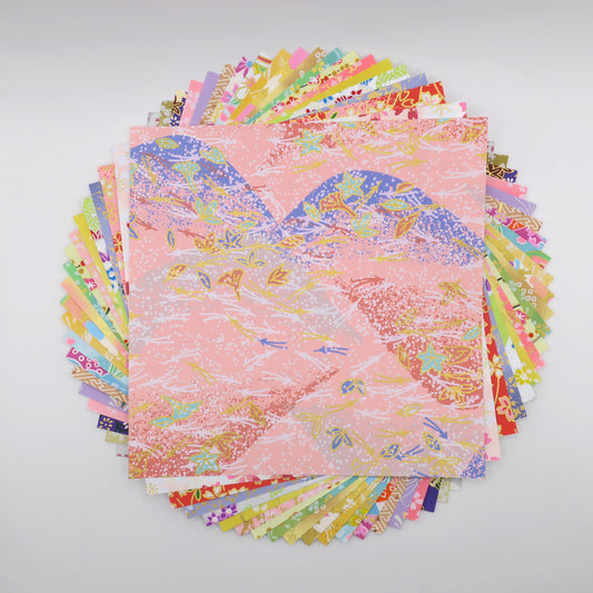 20 Sheets Pastel Themed Colours Yuzen Washi Origami Paper Mixed Patterns 14x14cm