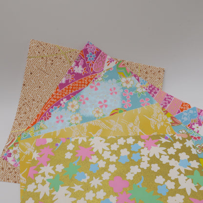 20 Sheets Pastel Themed Colours Yuzen Washi Origami Paper Mixed Patterns 14x14cm