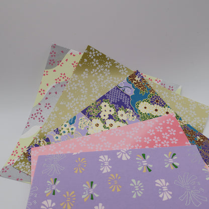 20 Sheets Pastel Themed Colours Yuzen Washi Origami Paper Mixed Patterns 14x14cm