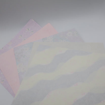 20 Sheets Pastel Themed Colours Yuzen Washi Origami Paper Mixed Patterns 14x14cm