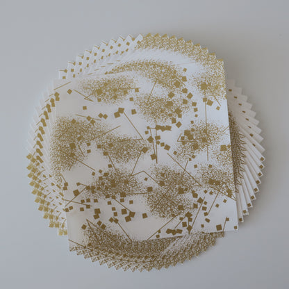 Paquete de 20 hojas de papel Yuzen Washi Origami de 14x14 cm HZ-051 - Tablero de ajedrez dorado (S)