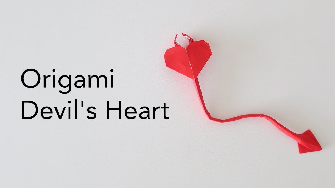 Load video: Origami Devil&#39;s Heart Tutorial