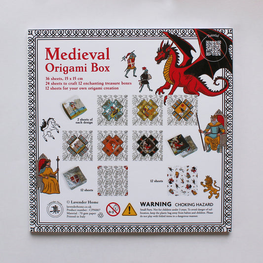 Medieval Origami Box DIY Paper Set 15x15cm