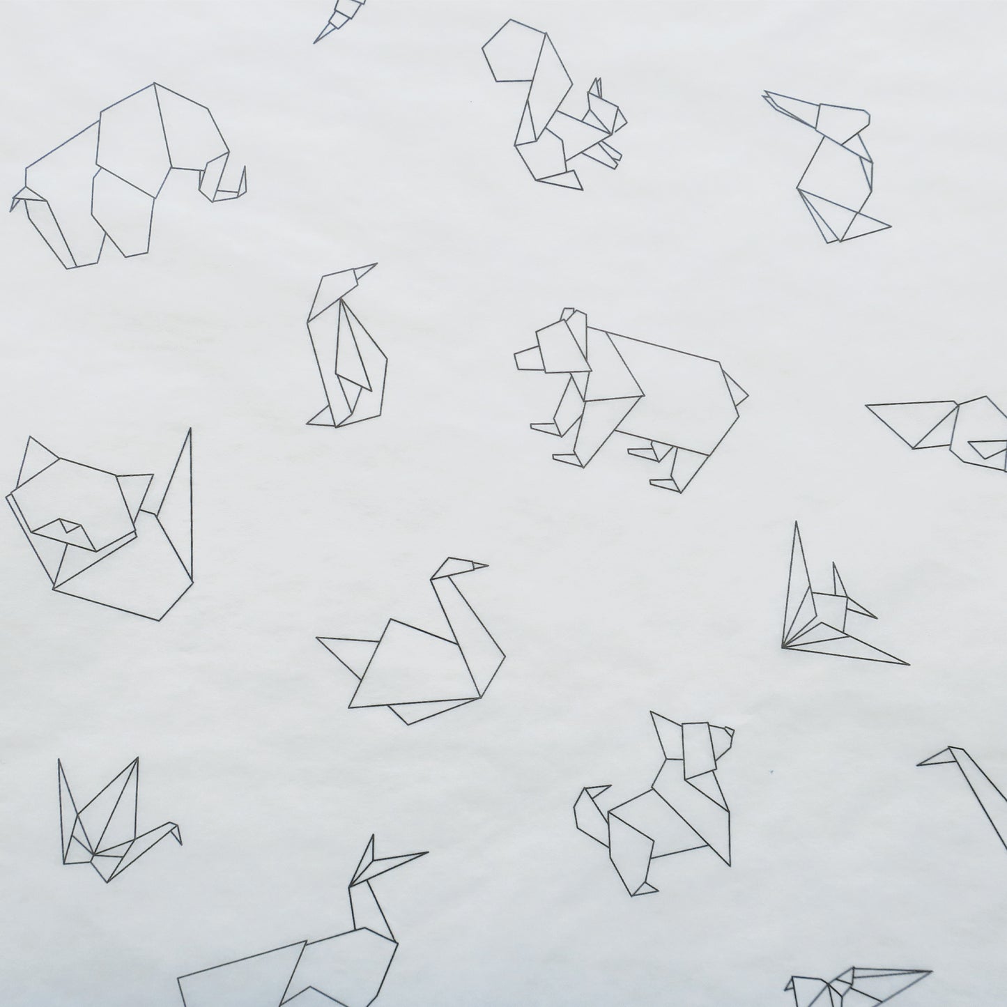 Papier de soie Origami Animaux, 5 feuilles