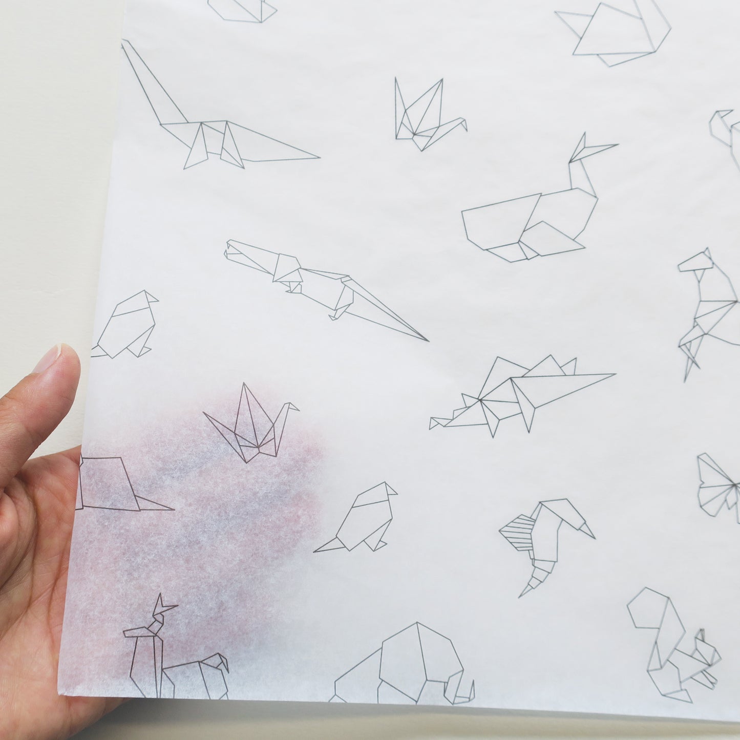 Papier de soie Origami Animaux, 5 feuilles