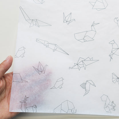 Papier de soie Origami Animaux, 5 feuilles