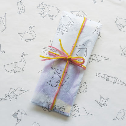 Papier de soie Origami Animaux, 5 feuilles