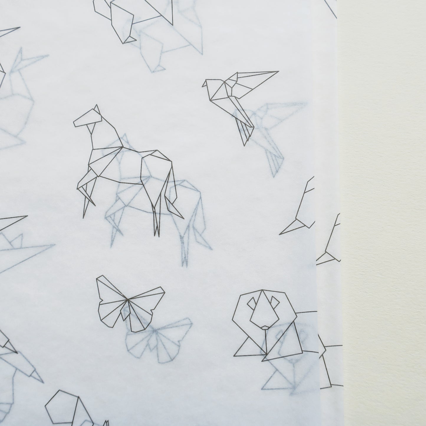Papier de soie Origami Animaux, 5 feuilles