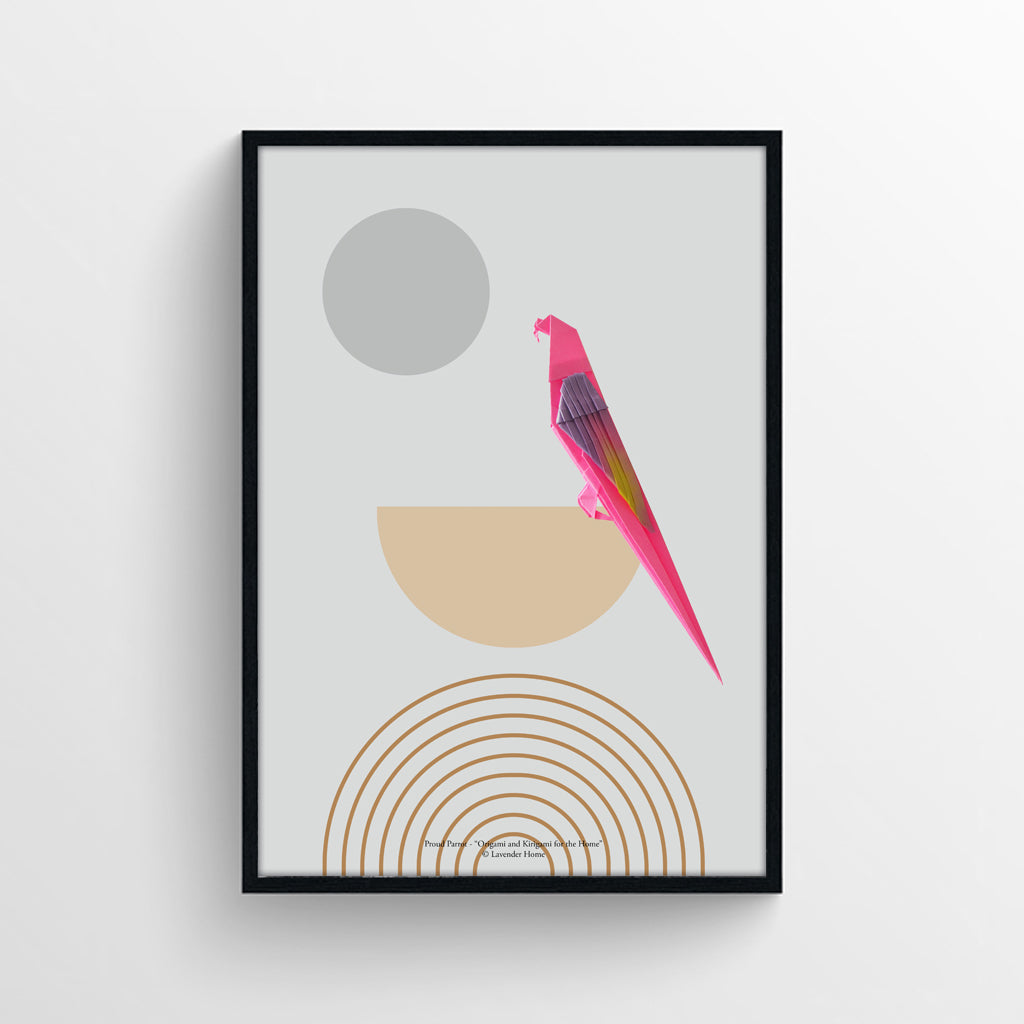 Origami Proud Parrot Poster