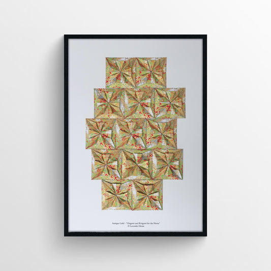 Origami Antique Gold Poster