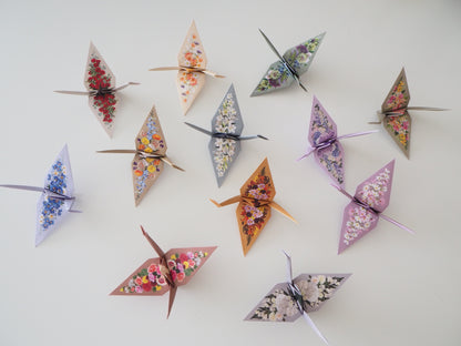 Pack of 12 Flower Origami Cranes