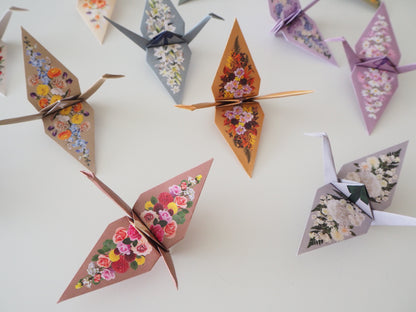Pack of 12 Flower Origami Cranes
