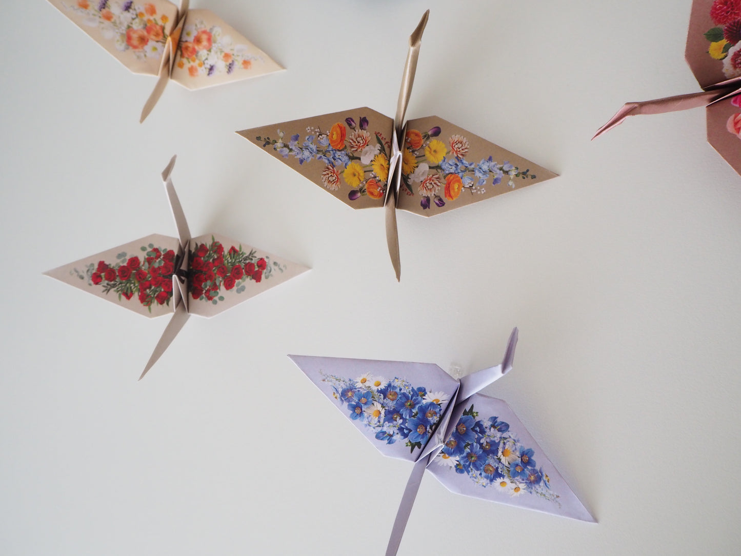Pack of 12 Flower Origami Cranes