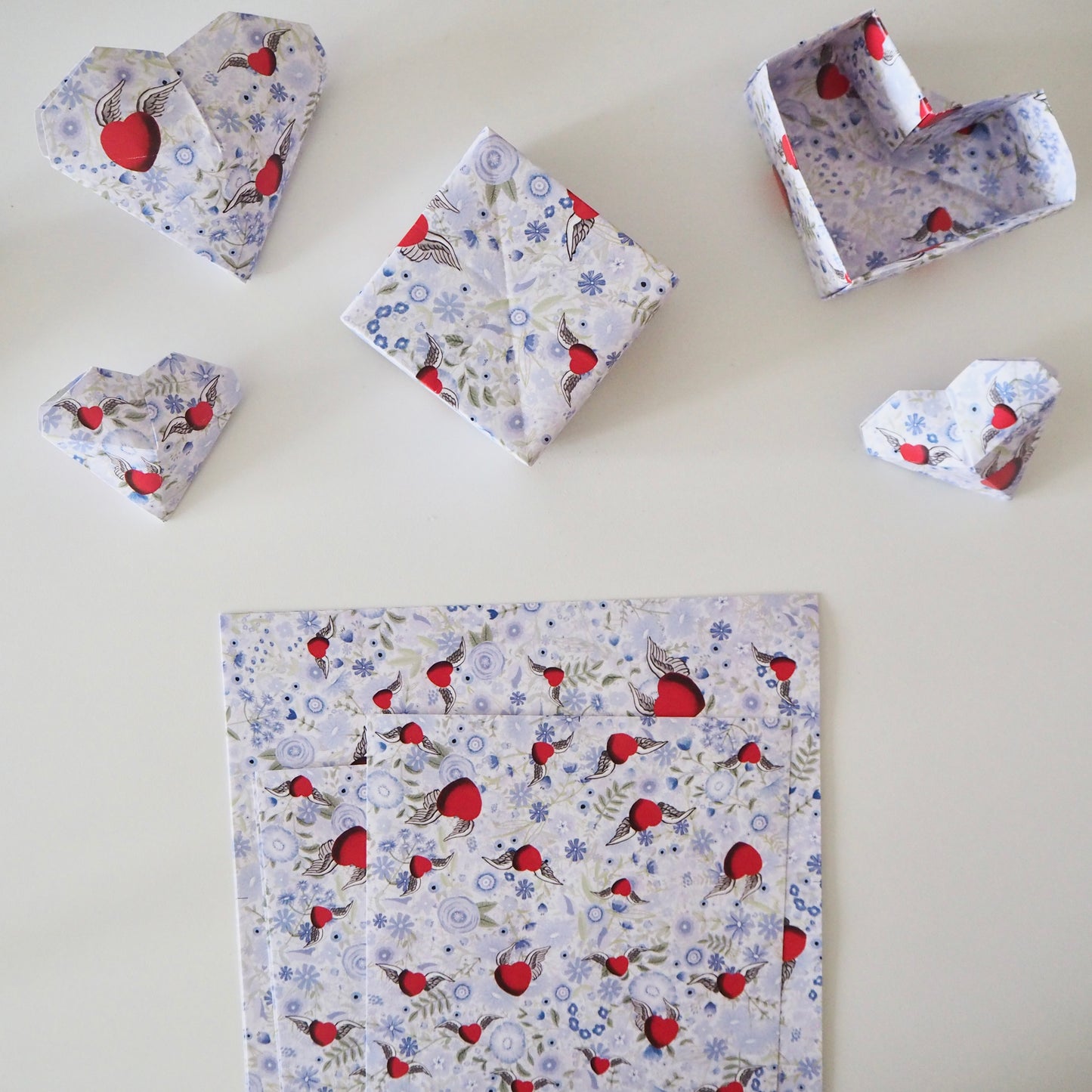 Love Box DIY Origami Paper Set, 15x15cm & 21x21cm