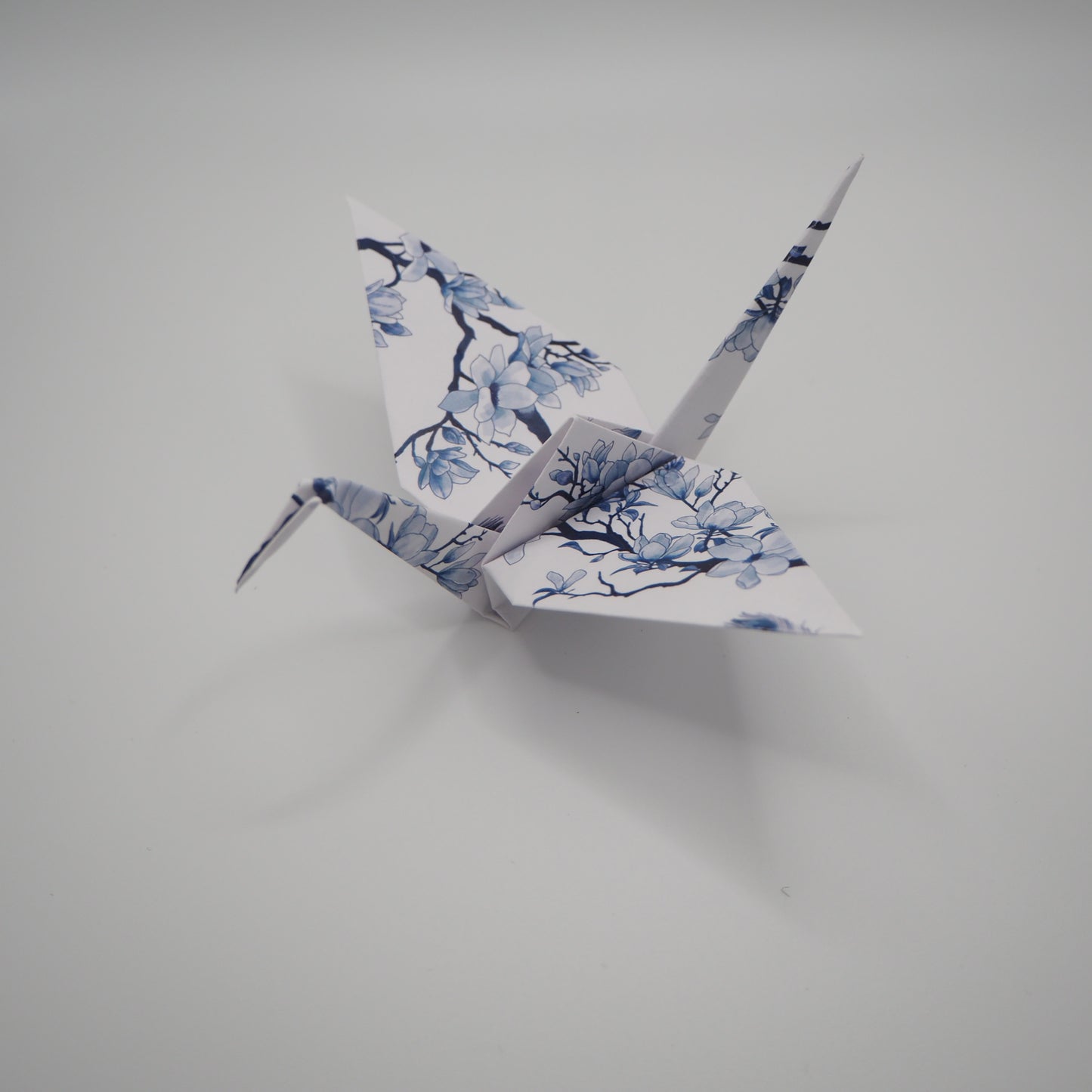 Pack of 10 Origami Cranes - Blue & White Porcelain