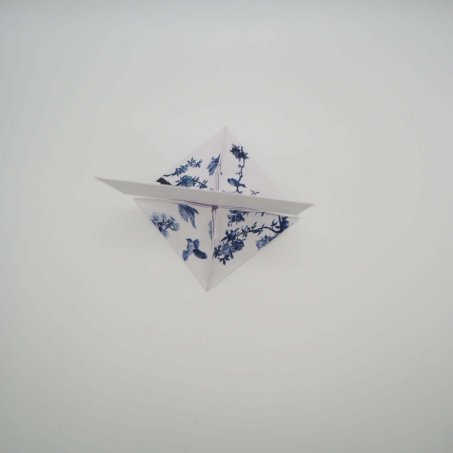 Bespoke Blue & White Porcelain Origami Place Card, Name Card Holders