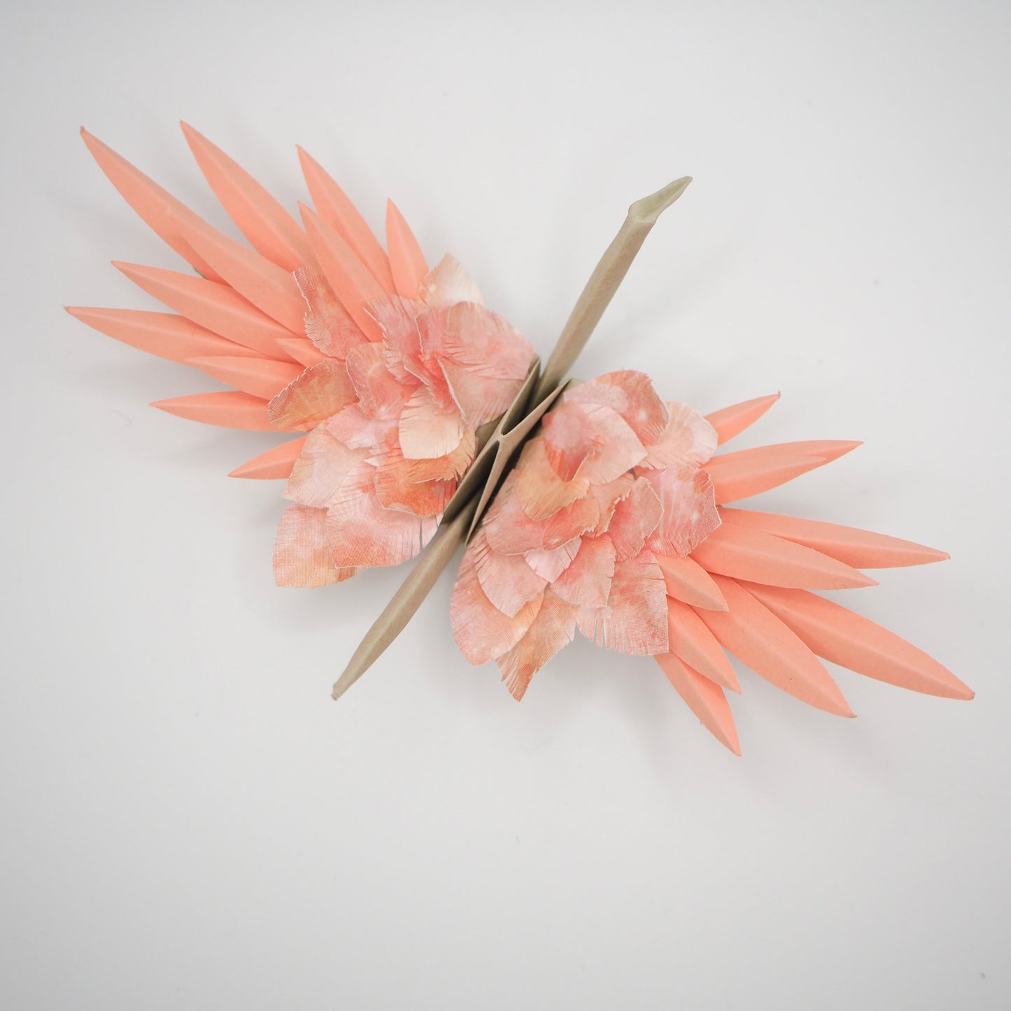 Paper Feathered Crane - Coral