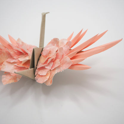 Paper Feathered Crane - Coral