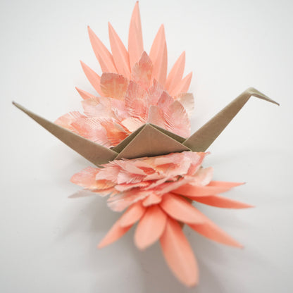 Paper Feathered Crane - Coral