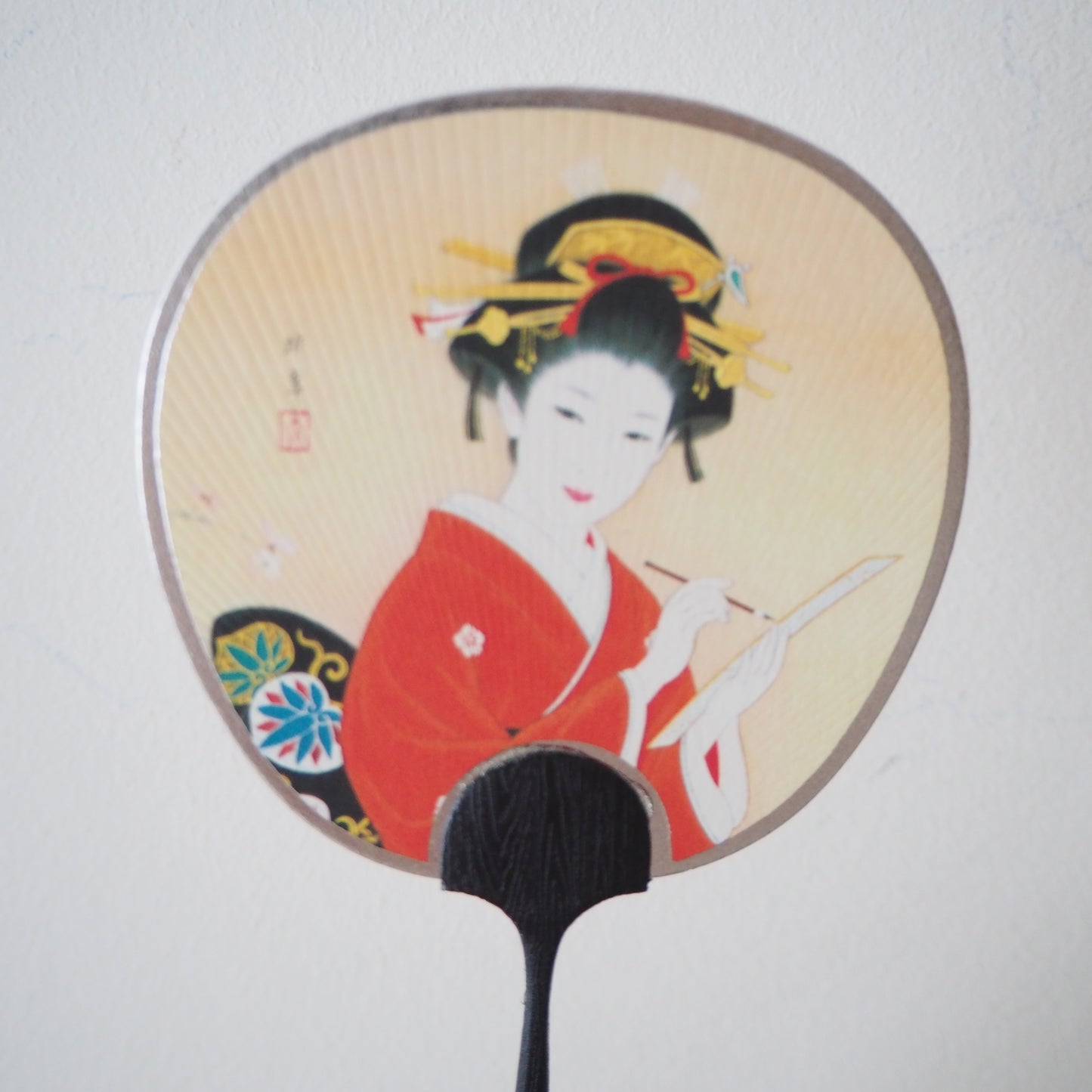 Tarjeta de felicitación pequeña para abanico Uchiwa - Una letra