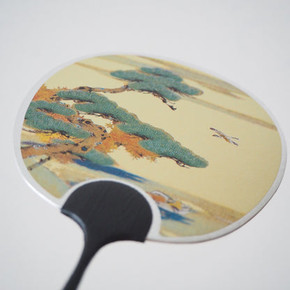 Tarjeta de felicitación pequeña del ventilador Uchiwa -Pino